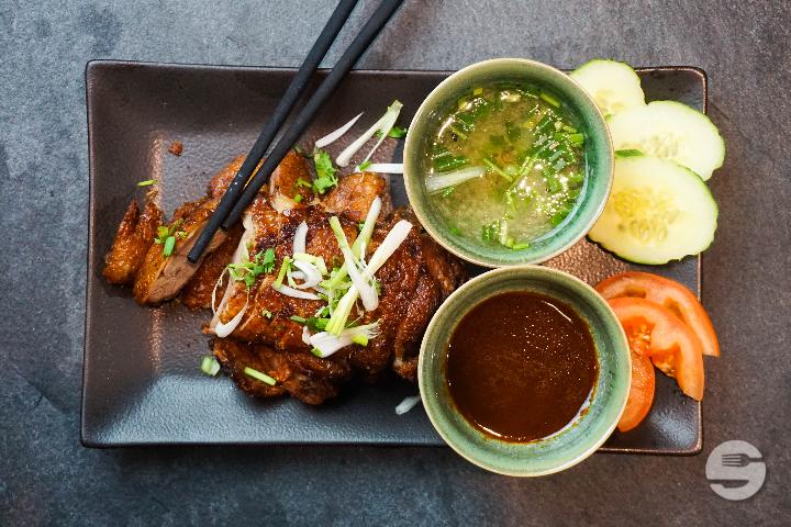 65. Crispy Duck with Peking Sauce and Bowl of Clear Soup - Asiaway