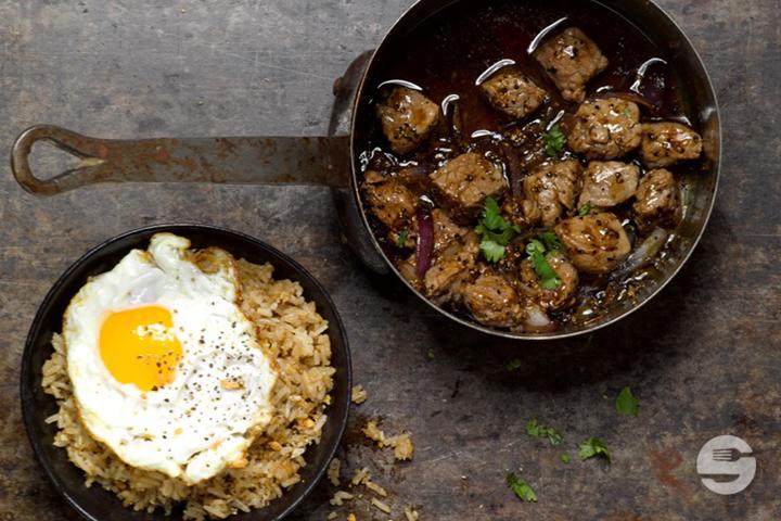68. Vietnamese Shaking Beef Cubes with Fried Rice and Fried Egg - Asiaway