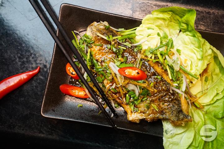 70. Crispy Sea Bass Fillet with Soy- Ginger Sauce - Asiaway