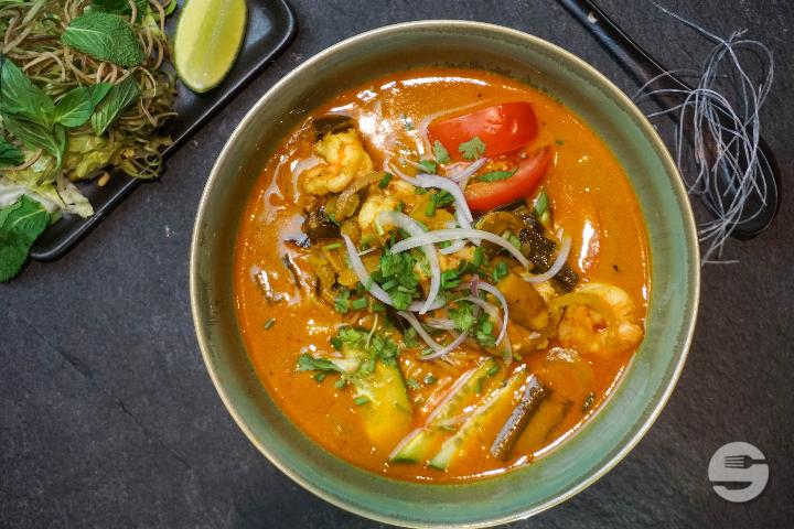 Satay Noodle Soup with Side Dish of Choice - Asiaway