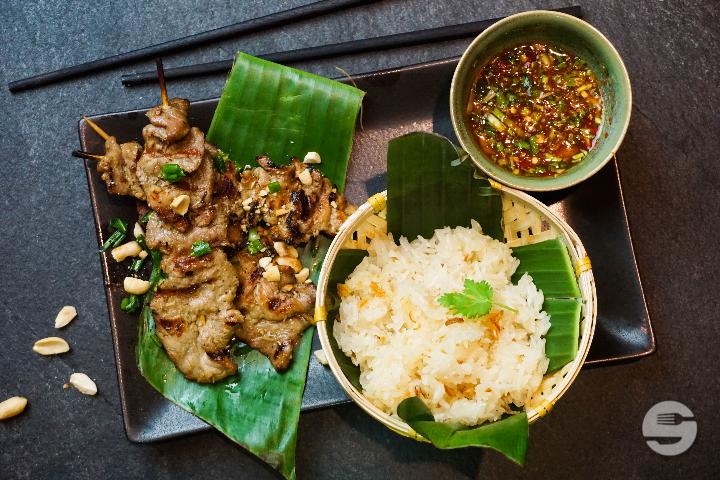BBQ Grilled Beef Skewer with Side Dish of your Choice - Asiaway