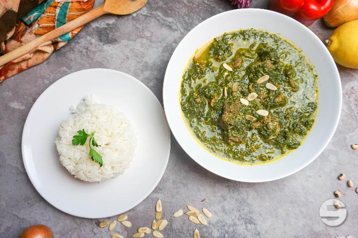 Spinach Soup Beef with Rice - Africana