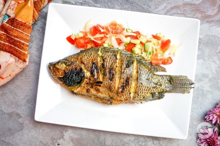Bar Fish (500 Gr.) with Side Dish of your Choice - Africana