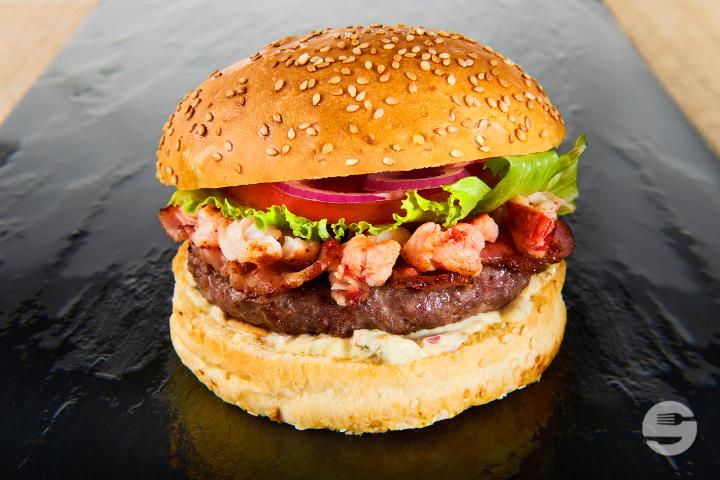 The Lobster and Beef Burger - The Gentleman Lobster - Simon Goulart