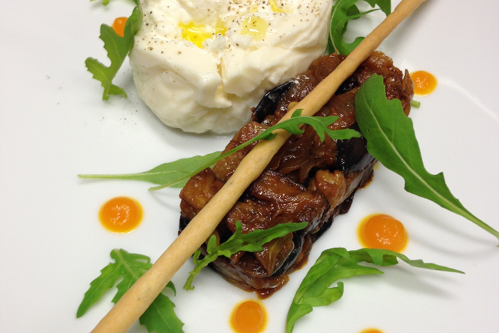 Caponata Sicilienne, burrata - SEPPIA Bistro