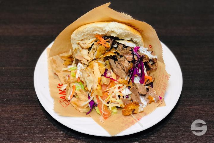 Sandwich with French Fries and Drink - Sam's Tacos Burger Kebab