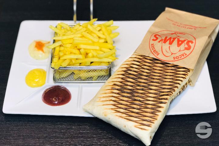 Maxi Tacos with French Fries and a Drink - Sam's Tacos Burger Kebab