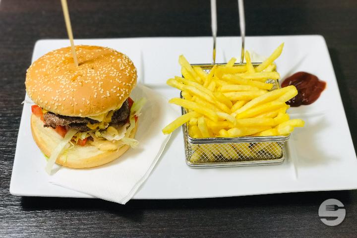 Biggy Burger with French Fries and Drink - Sam's Tacos Burger Kebab