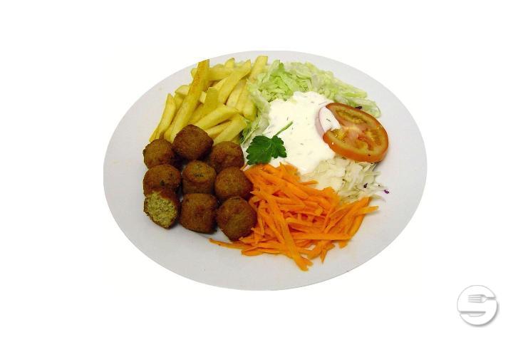 Plate Falafel, fries & salad - Royal Food