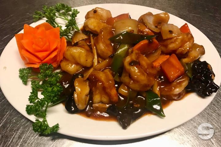 42. Crevettes à la Mode Sze-Cha - Aux 3 Bonheurs