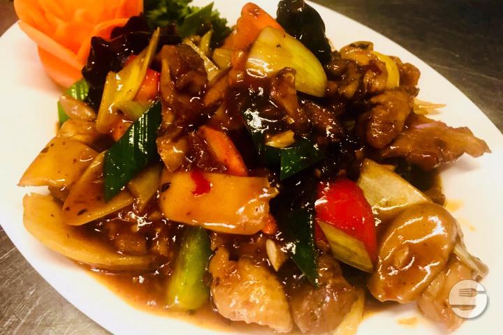 61. Porc à la Mode Sze-Chuan - Aux 3 Bonheurs