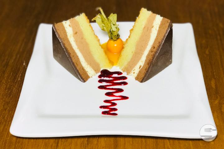 dessert with 3 chocolates - Face au Lac