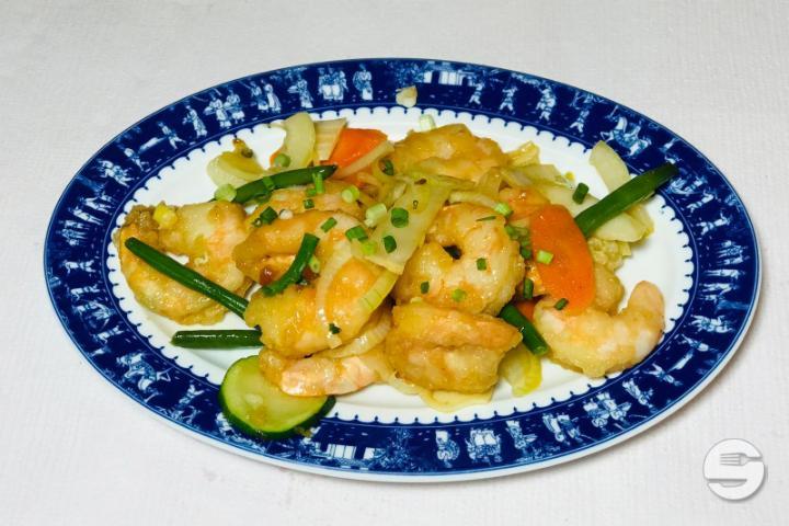 Crevettes sauté aux Légumes - Les Bosquets