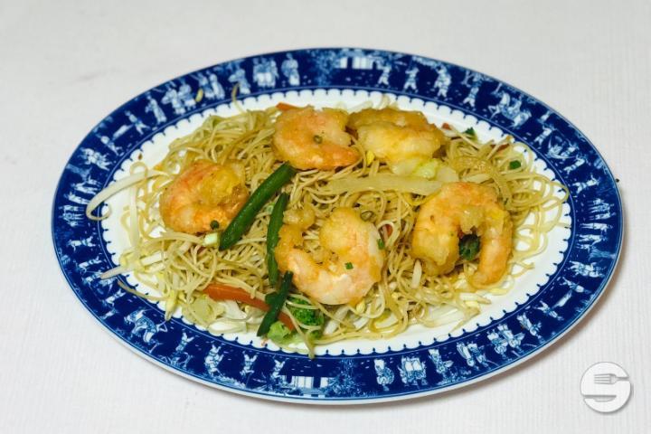Nouilles sautées aux Crevettes - Les Bosquets