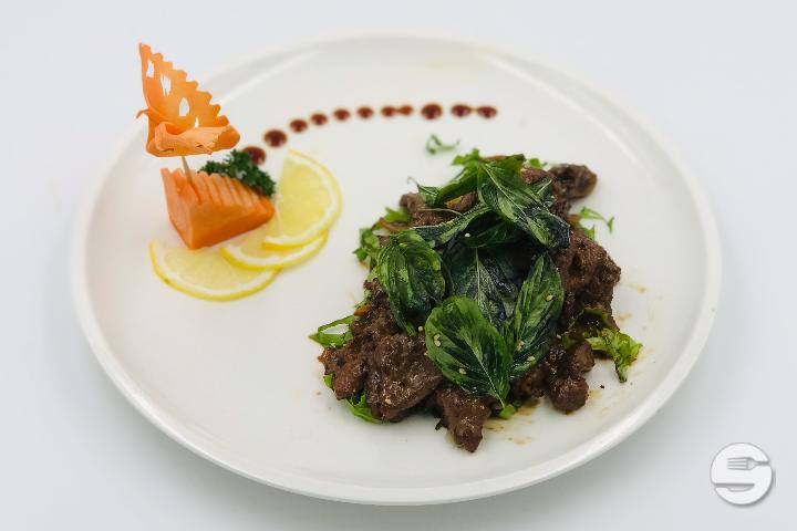 443. Emincé de Boeuf au Poivre Vert et Basilic - Takasan Teppan Yaki
