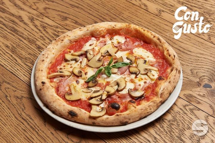 Pizza Prosciutto e Funghi - Con Gusto