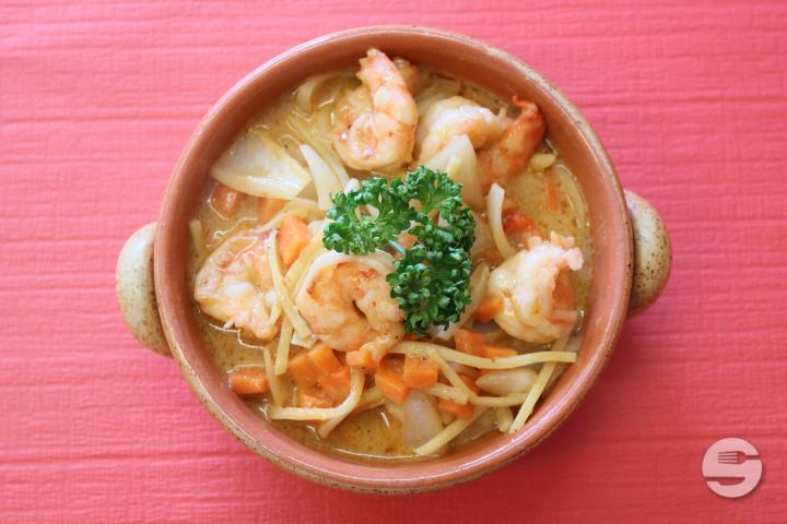 51. Crevettes au Curry Rouge - Le Papillon