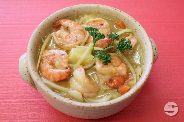 53. Crevettes au Curry Jaune - Le Papillon