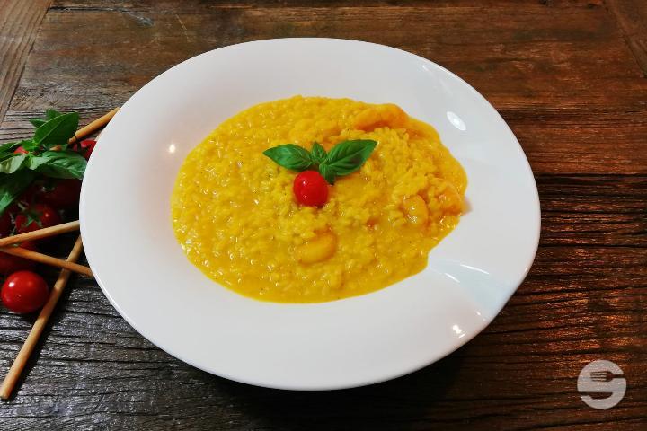 Risotto au safran et gambas - Boccalino