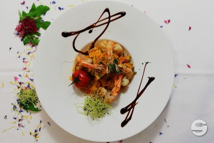 Tagliatelles aux Gambas - Restaurant Le Léman