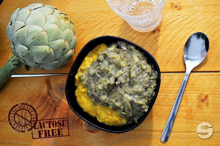 Polenta + artichokes sauce - Polent'amo