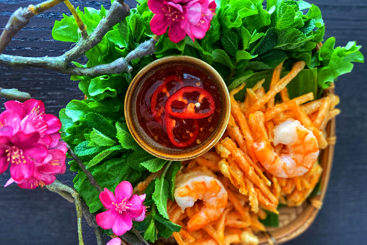 Sweet potato tempura with Shrimp - Déli'Sen