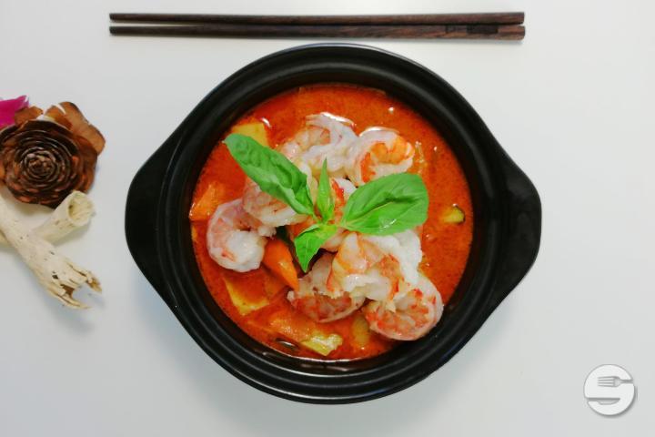 Crevettes au Curry Rouge - Fengling
