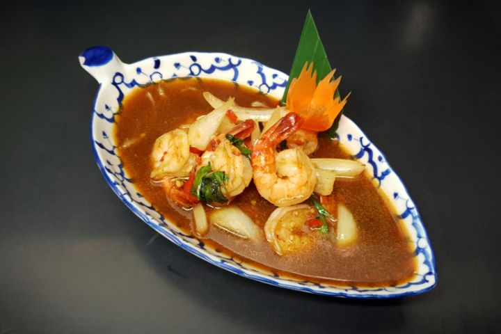 65. Kung Pad Nam Plik Paw - Chez Méo Cuisine Thailandaise