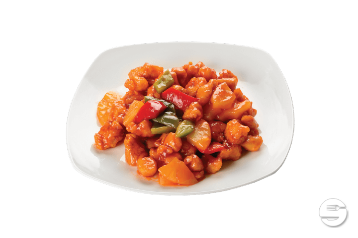 Sweet saucer sauce, pineapple with a side dish of your choice - Restaurant Dalun