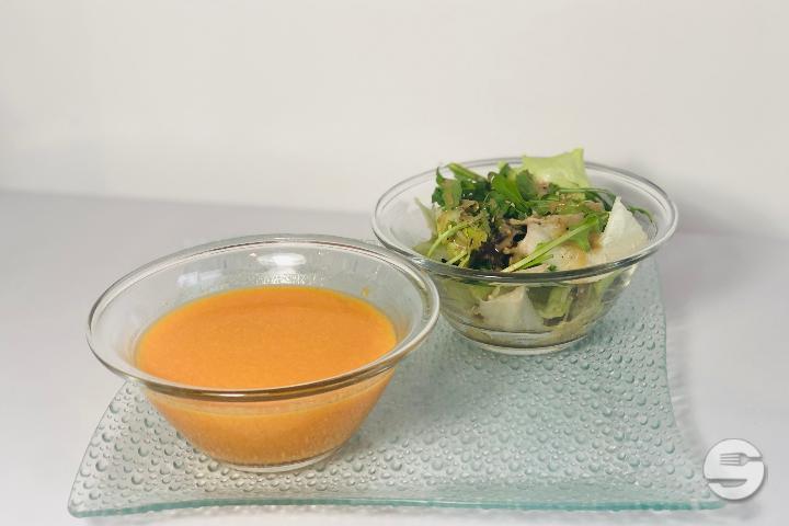 Salade sauce maison + soupe - Le café des Rencontres