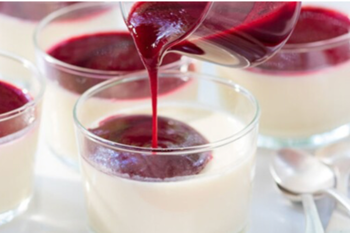 Panna Cotta with Red Fruit Coulis - Panino Giusto