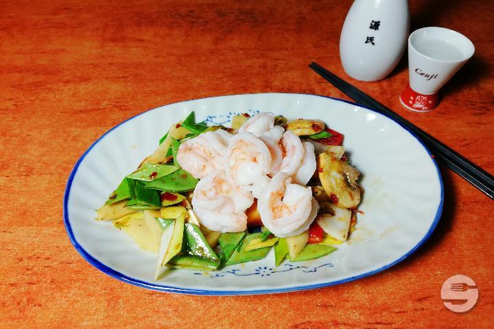 55 Crevettes sautées sauce Szechuan - Hochi