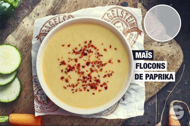 Corn Soup with Paprika Flakes - Bagelstein