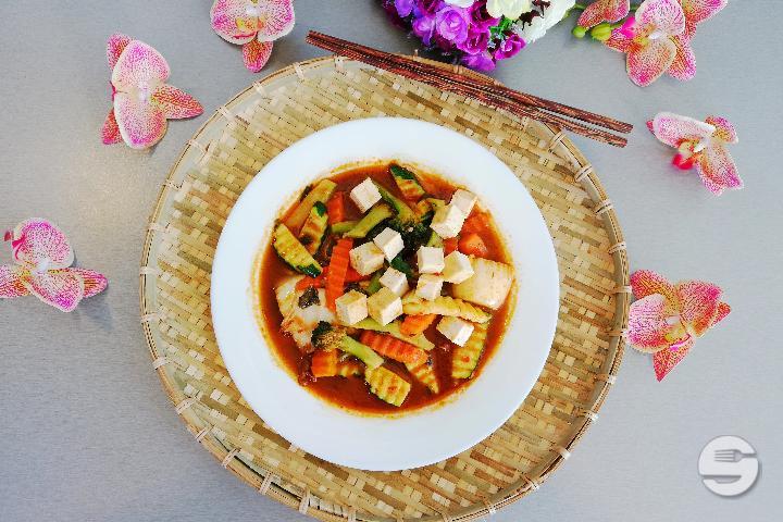 Tofu à la sauce basilic - OliMy Le Mont