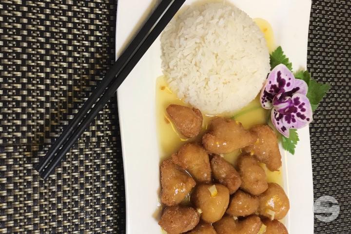 Gebackenes Poulet and Orangensauce - Lamky