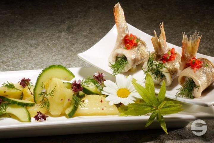 Filets of Perches on a Bed of Lettuce - Restaurant de La Patinoire