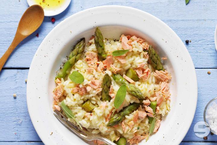 Risotto Asperges et Saumon - Le Cercle National