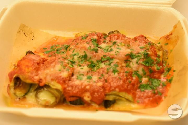 Auberginen-Involtini mit Mozzarella und Zucchini Tomaten und Parmesan - Z. ALTEN LÖWEN