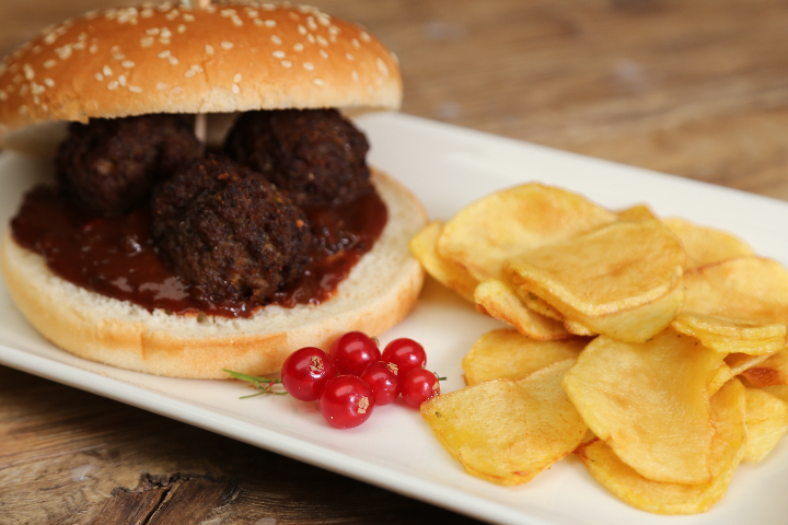 Kids Greek-"Biftèki" Burger - Restaurant Ammos