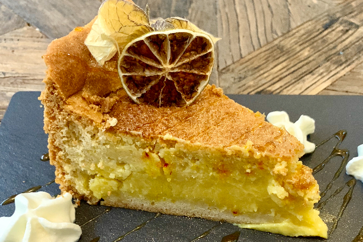 Lemon pie with greek saffron - Restaurant Ammos