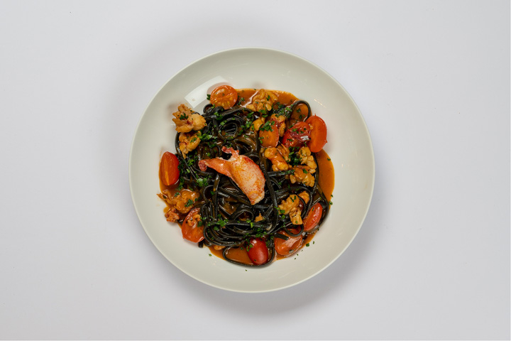 Sepia Linguine - lobster - Datterini tomatoes - Baur's Brasserie & Bar
