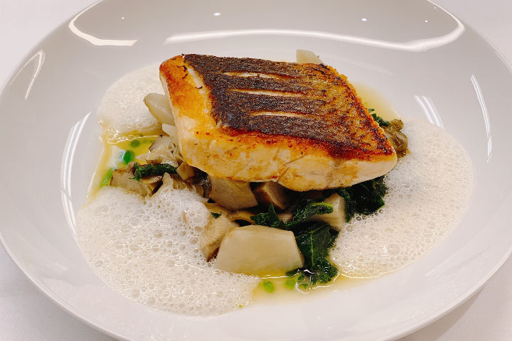 Seabass - porcini mushrooms - Jerusalem artichoke - Baur's Brasserie & Bar