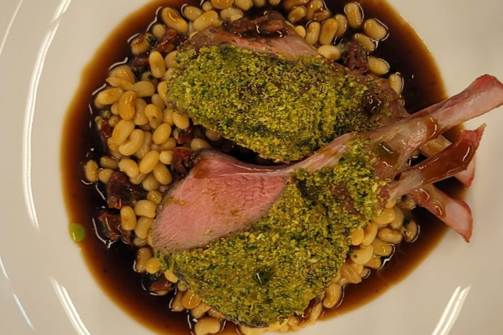 Rack of lamb - Cannellini beans - Baur's Brasserie & Bar