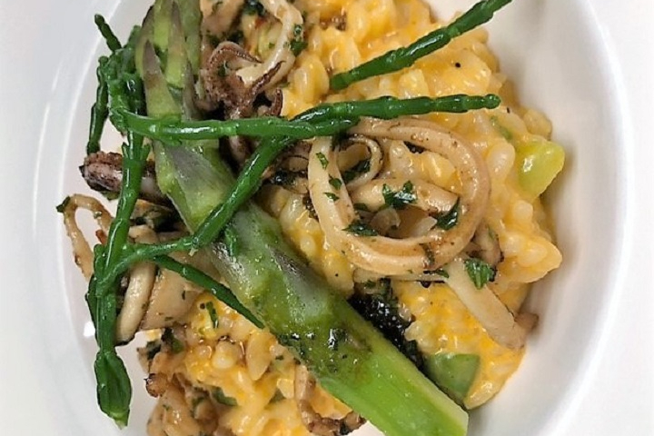 Risotto aux asperges vertes, morilles, mascarpone et parmesan - Hôtel de la Paix