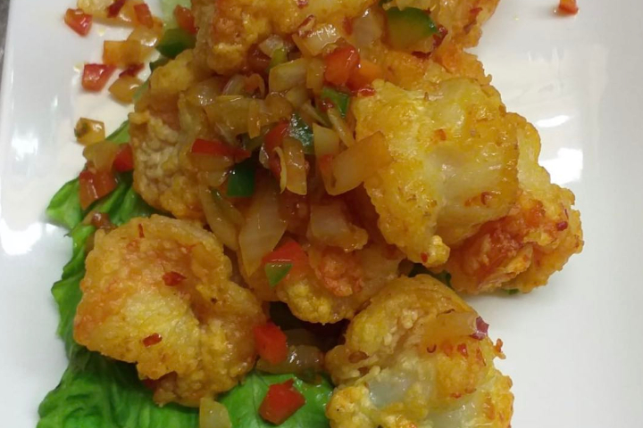 Crevettes au sel et au poivre - Piments Rouge