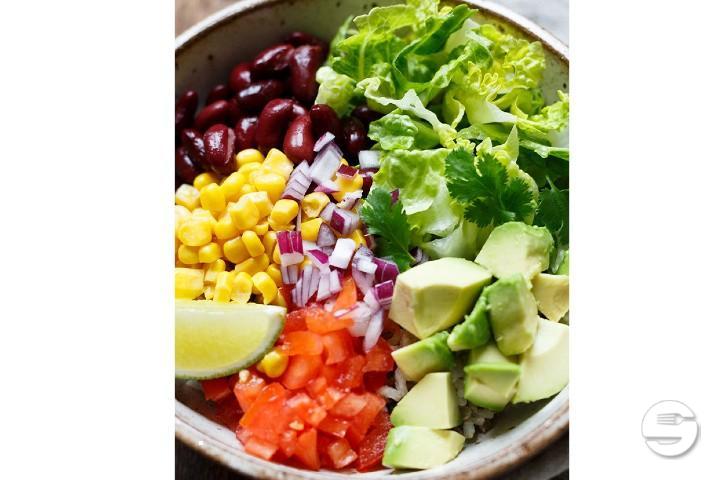 Burrito Vegi Mix mit Salat und Hausdressing - Mexis Clara