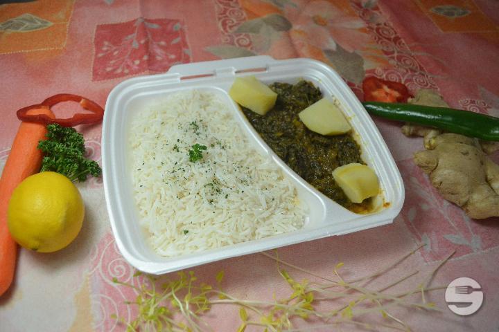 Alu Palk - Indian Thali