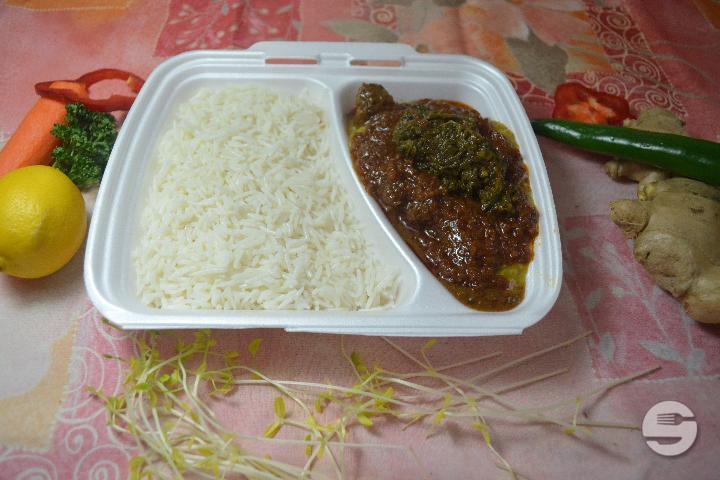 Bakara Gosht Palk - Indian Thali