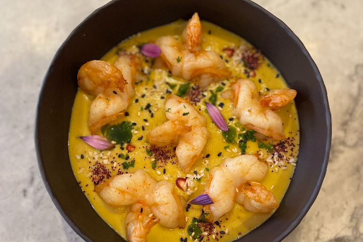 Curry de Gambas sauce Moilee au lait de coco & riz basmati - INDA-BAR