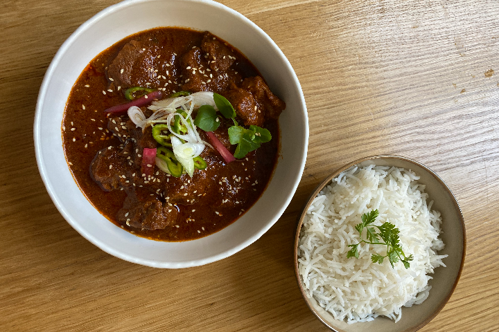 Curry d'agneau Rogan Josh & riz basmati - INDA-BAR
